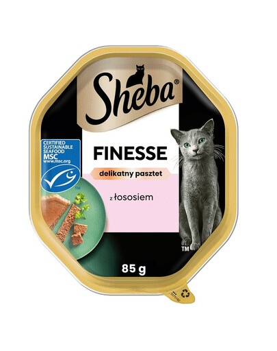 SHEBA Finesse 85 g: Nassvollnahrung für adulte Katzen mit Lachs in Pastete