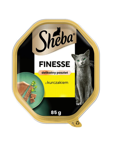 SHEBA Finesse 85 g: Nassvollnahrung für adulte Katzen mit Huhn in Pastete