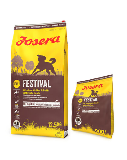 JOSERA Festival 12.5kg für erwachsene wählerische Hunde mit Sauce + 900g GRATIS