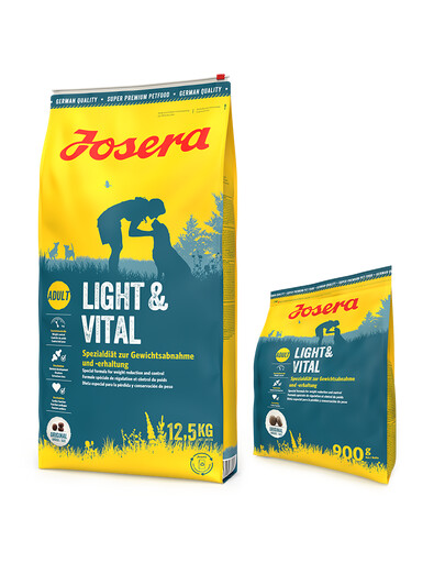 JOSERA Light&Vital 12.5kg für ausgewachsene Hunde zur Unterstützung der Gewichtsreduktion + 900g GRATIS