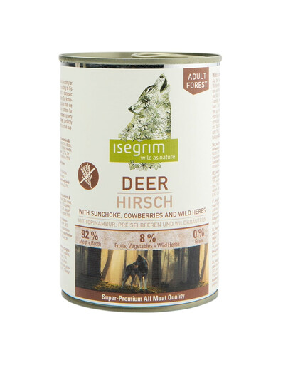 ISEGRIM Adult Forest Hirsch mit Topinambur und Heidelbeeren 400 g