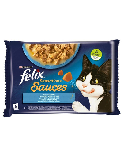 FELIX Sensations Saucen Geschmacksvielfalt aus dem Wasser (Sardine & Karotte, Seelachs & Tomate) 48x85g
