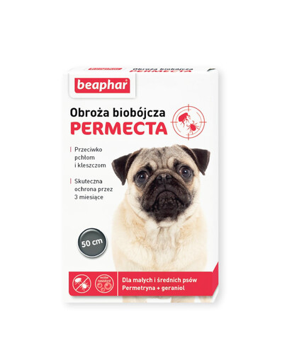 BEAPHAR Permecta Dogs Biozid-Halsband für kleine und mittelgroße Hunde, 50 cm