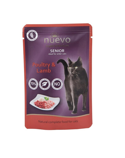 NUEVO Senior mit Geflügel und Lammfleisch für ältere Katzen 85 g
