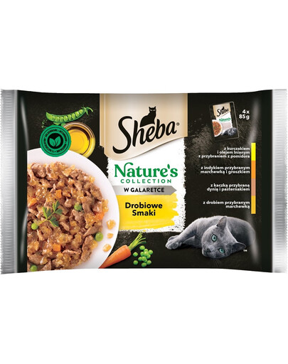 SHEBA Nature’s Collection Poultry Flavours Nass-Alleinfuttermittel für ausgewachsene Katzen im Jelly 52x85g