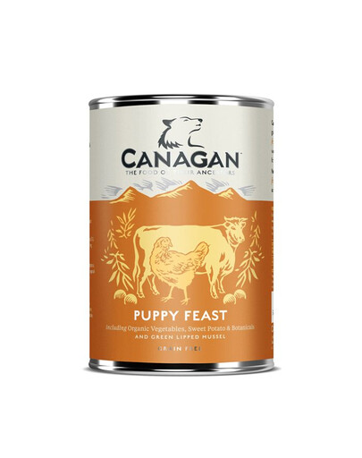 CANAGAN Puppy Feast Nassfutter für Welpen Huhn mit Rind 400 g
