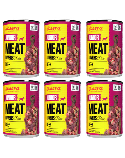 JOSERA Meat Lovers Junior Pure Rind für Welpen 6x400g
