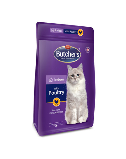 BUTCHER'S Functional Cat Dry Indoor für Wohnungskatzen mit Geflügel 800 g