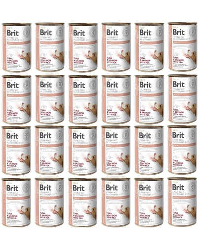 BRIT Veterinary Diet Renal Tuna&Salmon&Pea Nierenfutter für Hunde 24x400g
