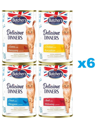 BUTCHER'S Delicious Dinners Geschmacksmischung in Gelee 24x400g
