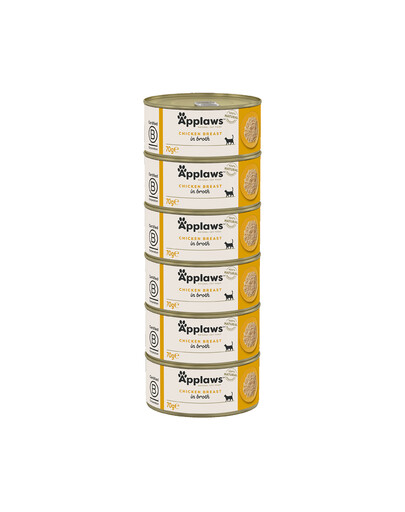 APPLAWS Cat Adult Chicken Breast Hähnchenbrust in Brühe 6x70 g