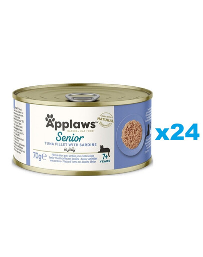 APPLAWS Cat Senior Thunfisch mit Sardine in Gelee für ältere Katzen 24x 70 g