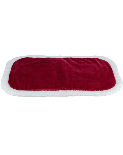 TRIXIE Xmas Nevio ovale Matte für Hund oder Katze, weiß/rot 98x58 cm