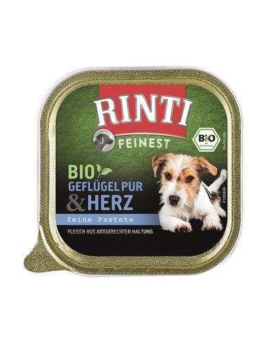 RINTI Feinest Bio Poultry Pure&Poultry hearts Geflügel und Geflügelherzen 150 g