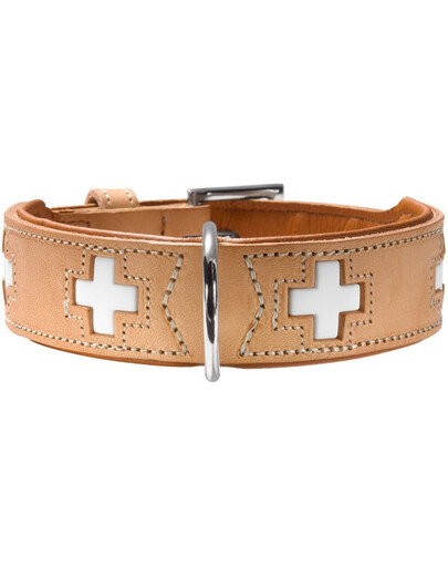 HUNTER Schweizer Leder Hundehalsband XS (32) 24-28,5/2,6 cm beige