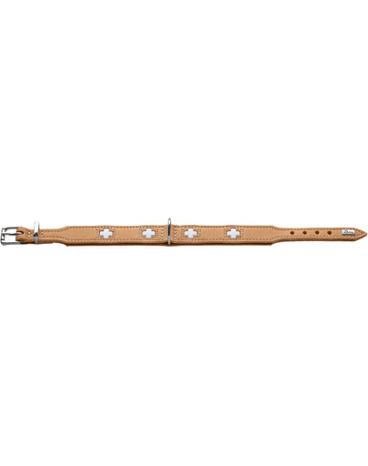 HUNTER Schweizer Leder Hundehalsband XS (32) 24-28,5/2,6 cm beige