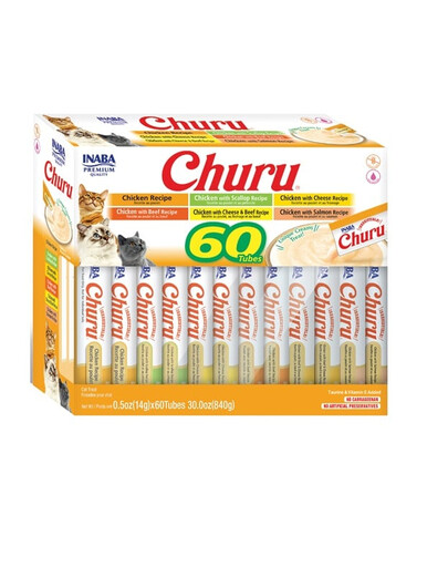 INABA Churu Varieties Chicken Recipe 60x14g cremiges Hühnerleckerli für Katzen