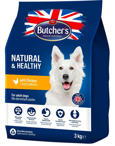 BUTCHER'S Natural&Healthy Hundetrockenfutter mit Huhn 3 kg