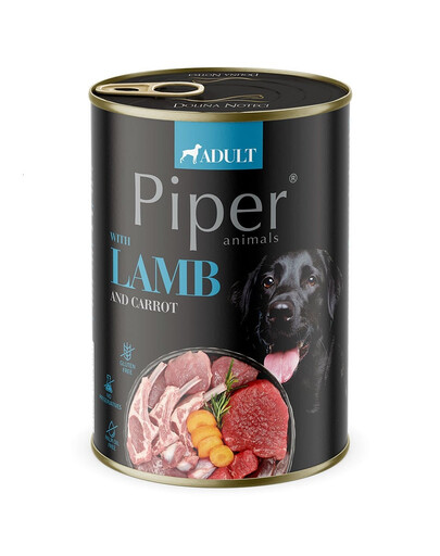PIPER Nassfutter mit Lammfleisch und Karotten für Hunde 400 g