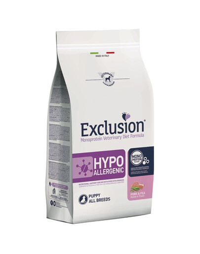 EXCLUSION Hypoallergenic puppy all breeds Welpenfutter mit Schweinefleisch für alle Rassen 2 kg