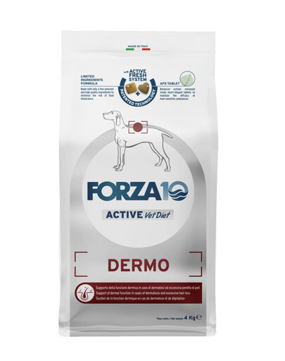 FORZA 10 Dermo Active Nutrazeutische Diät bei Hautproblemen und Allergien bei Hunden 4 kg