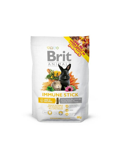 BRIT ANIMALS Immune Stick 80g Snack für Nagetiere und Kaninchen