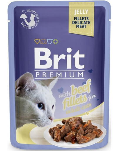 BRIT Premium Cat Delicate fillets in jelly z wołowiną dla kotów 24x85g