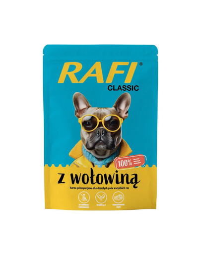 RAFI Classic Nassfutter mit Rind für Hund 400g