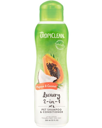 TROPICLEAN Papaya Coconut Shampoo and Conditioner 355ml Shampoo und Conditioner für Hunde und Katzen
