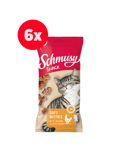 SCHMUSY SNACK Soft Bities weiche Hühnerbisse 6 x 60 g