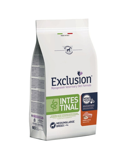 EXCLUSION Intestinal medium large breeds mit Schweinefleisch für Hunde mittlerer und großer Rassen 12 kg