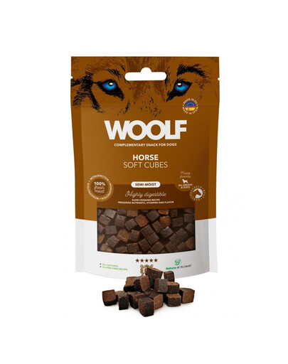 WOOLF Soft Cubes Horse Monoprotein 100g weiche Pferdefleischwürfel