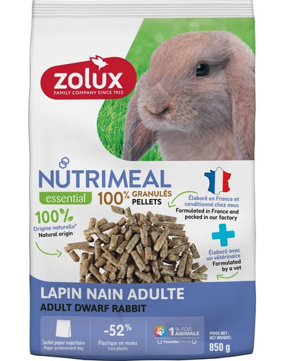 ZOLUX NUTRIMEAL 4 Zwergkaninchen Pellets Adult 850 g