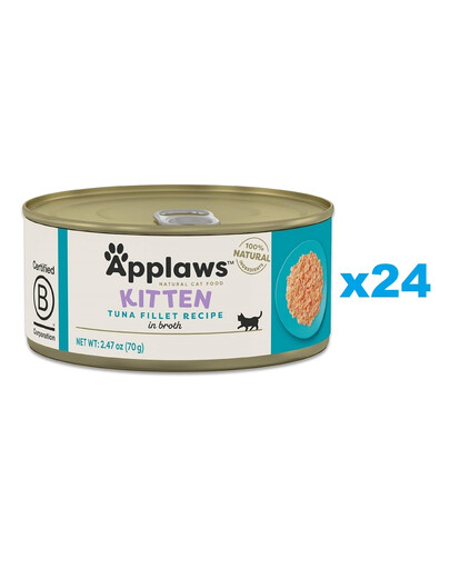 APPLAWS Cat Kitten Tuna in Broth mit Thunfisch in Brühe für Kätzchen 24x70 g