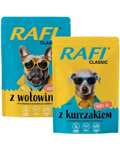 RAFI Classic Mix Geschmacks Huhn und Rind für Hunde 20x400g