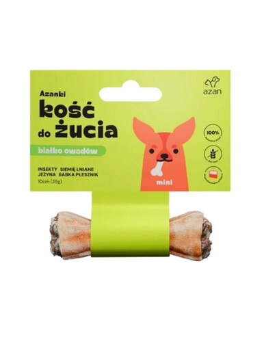 AZANKI Knochen mit Insekten und Leinsamen für Hund Mini 10 cm