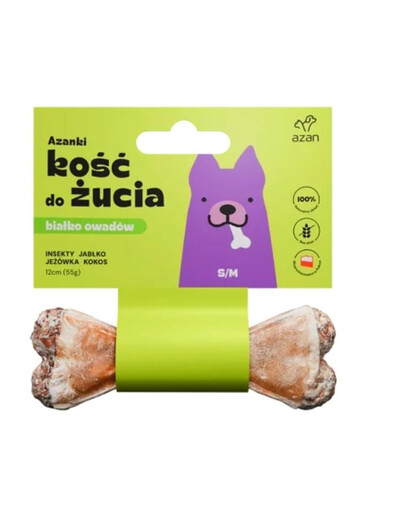 AZANKI Kość z insektami i kokosem dla psa S/M 12cm