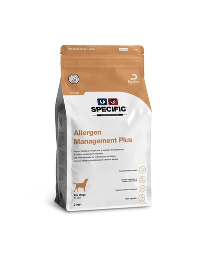 SPECIFIC Dog COD-HY Food Allergen Management Plus 2 kg hydrolysiertes Futter für Welpen und erwachsene Hunde mit Allergien
