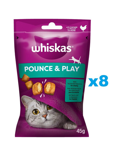 WHISKAS Energie und Vitalität 8x45 g: Leckerlis mit Huhn für Katzen