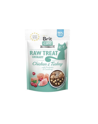 BRIT Care Raw Treat Freeze Dried Urinary Cat 40 g przysmak liofilizowany Kurczak i indyk z probiotykami dla kota