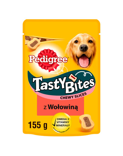 PEDIGREE Tasty Bites Chewy Slices 155g: Hundeleckerlis mit Rindfleisch
