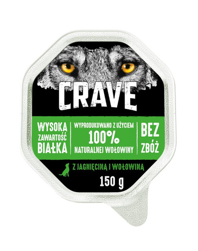 CRAVE Pastete für Hunde mit Lamm und Rind 14x150 g