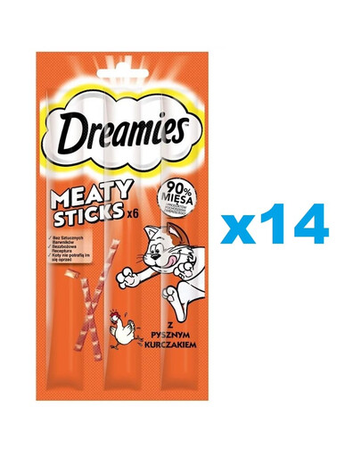 DREAMIES Meaty Sticks mit Huhn für adulte Katzen 14x30 g