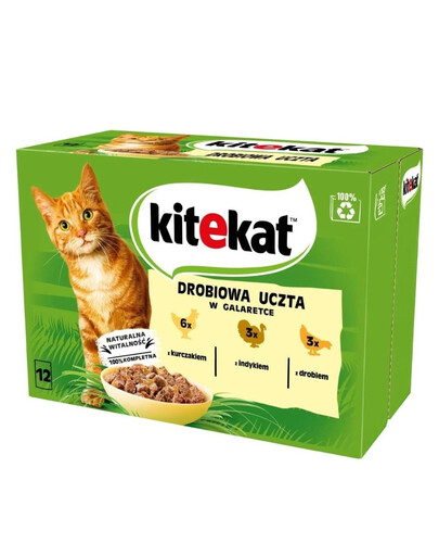 KITEKAT 12x85g Katzennassfutter mit Huhn, Pute, Geflügel