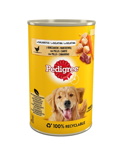 PEDIGREE Adult Dose 400g : Nassfutter mit Huhn und Karotten für adulte Hunde in Gelee