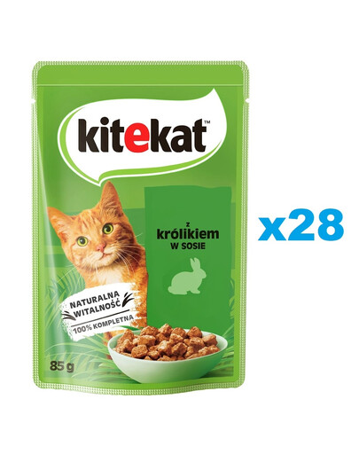 KITEKAT 28x85 g: Kaninchen in Soße für adulte Katzen