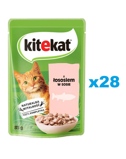 KITEKAT 28x85 g: Lachs in Soße  für adulte Katzen