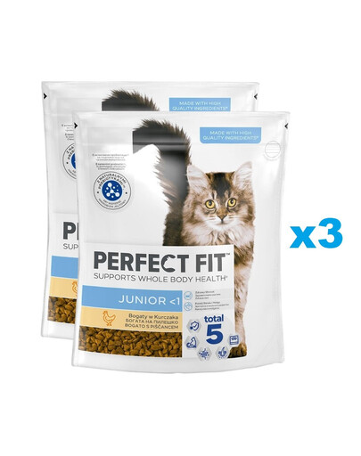 PERFECT FIT (Junior) 6x750 g Reich an Huhn – Trockenfutter für Kätzchen