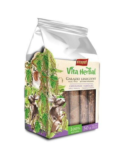 VITAPOL Puff-Rolls Haselnusszweige mit Petersilie für Nagetiere 50g