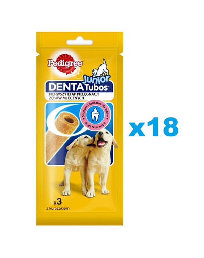 PEDIGREE DentaTubos Junior 18x72g : Leckerlis mit Hühnergeschmack für Welpen